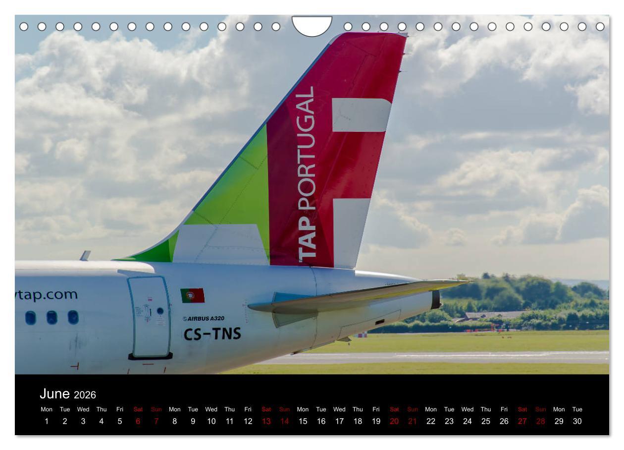 Beispielinhalt (Bild) Commercial Airlines (Wall Calendar 2026 DIN A4 landscape), CALVENDO 12 Month Wall Calendar
