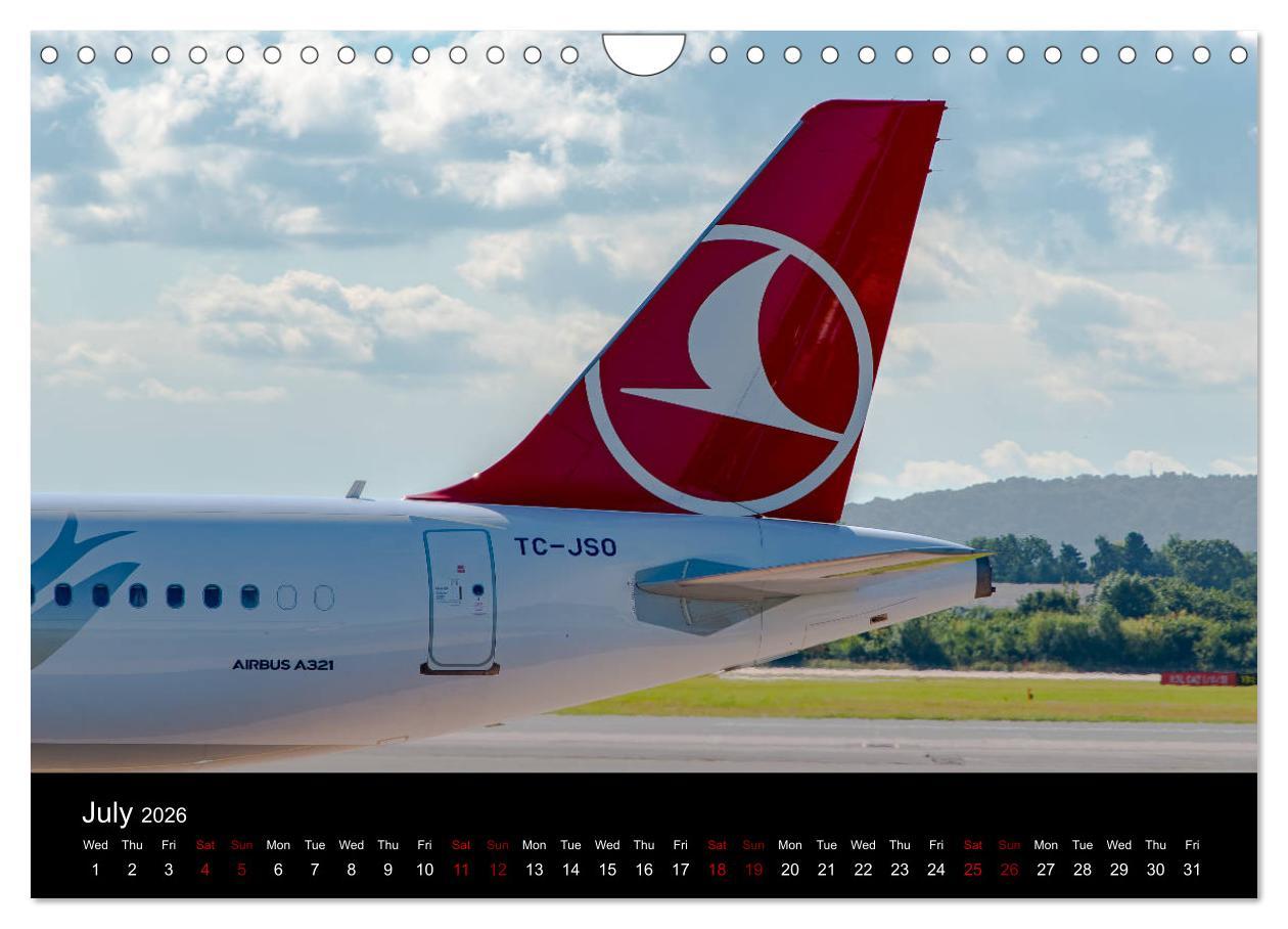 Beispielinhalt (Bild) Commercial Airlines (Wall Calendar 2026 DIN A4 landscape), CALVENDO 12 Month Wall Calendar