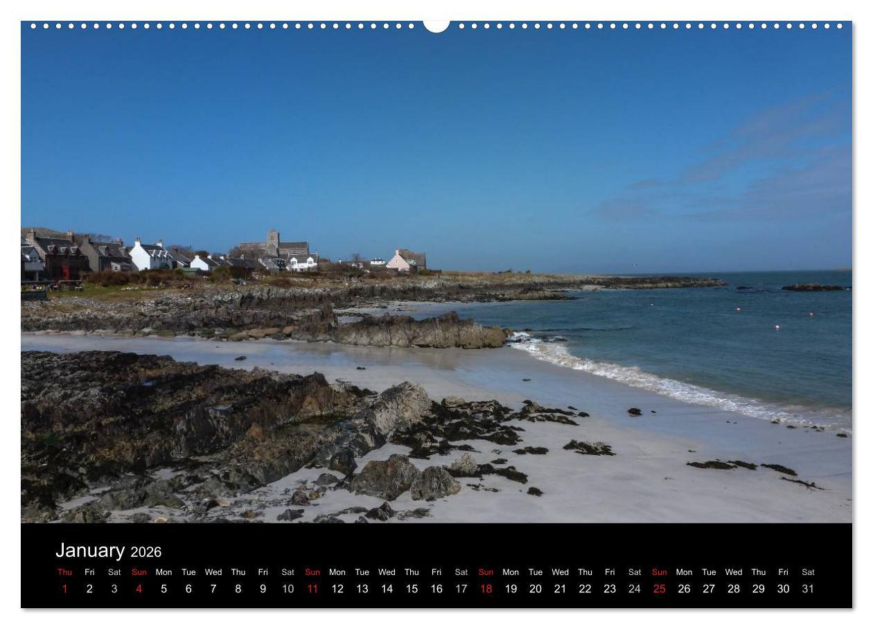 Beispielinhalt (Bild) Iona Scotland's Mystical Isle (High Quality Premium Wall Calendar 2026 DIN A2 landscape),CALVENDO 12 Month Wall Calendar