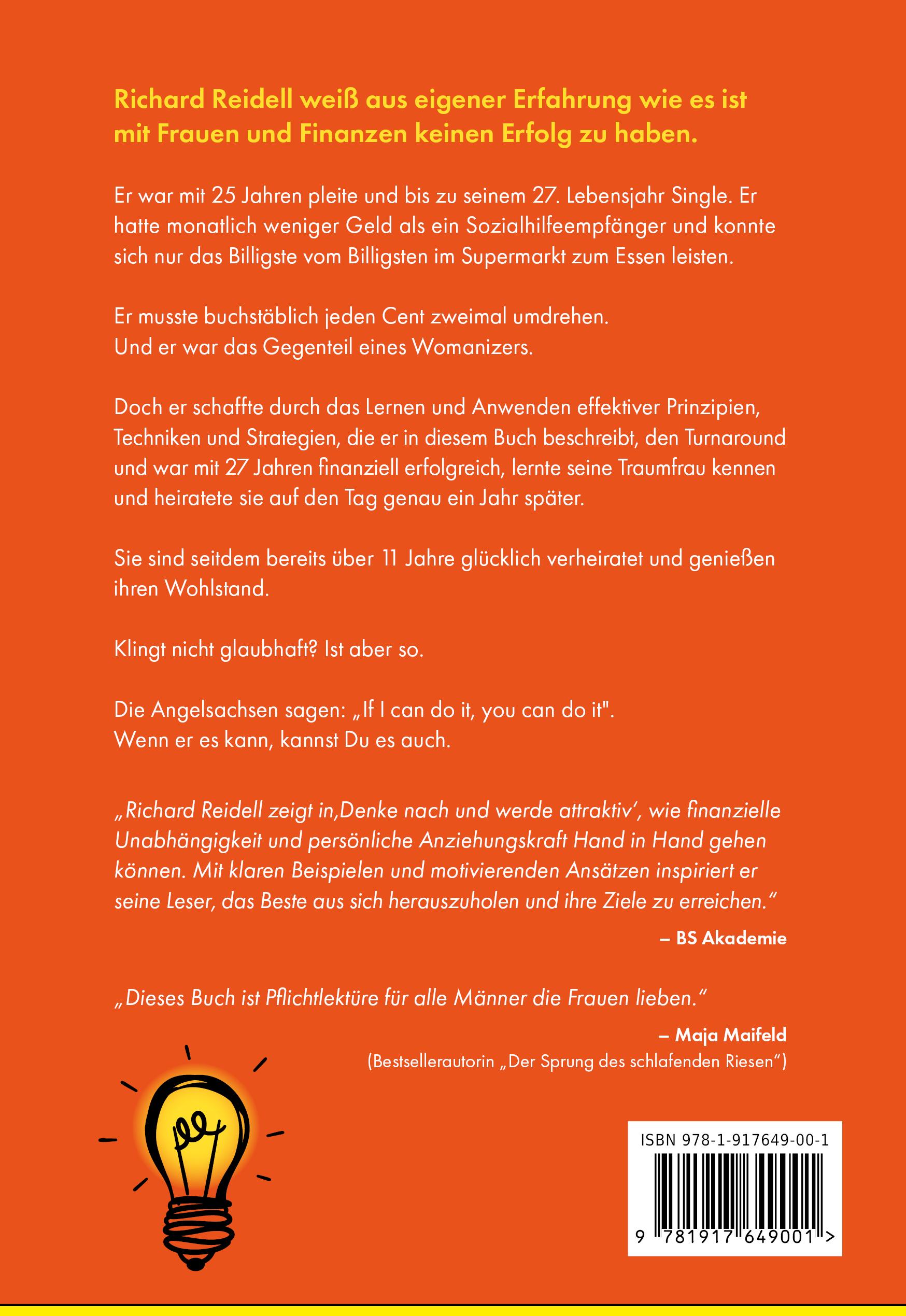 Rückseitencover Denke nach und werde attraktiv