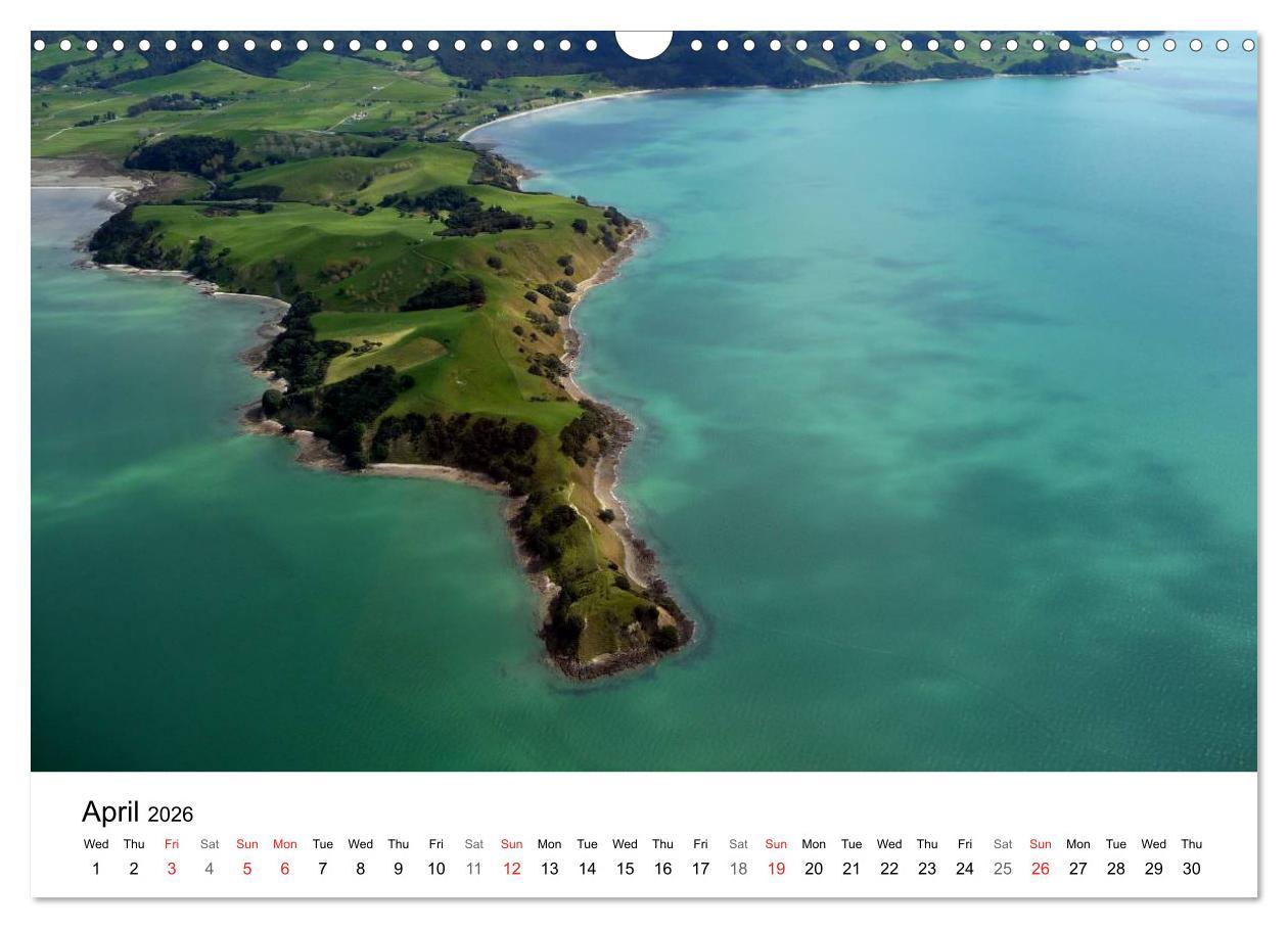Beispielinhalt (Bild) New Zealand's Stunning Coastline (Wall Calendar 2026 DIN A3 landscape), CALVENDO 12 Month Wall Calendar