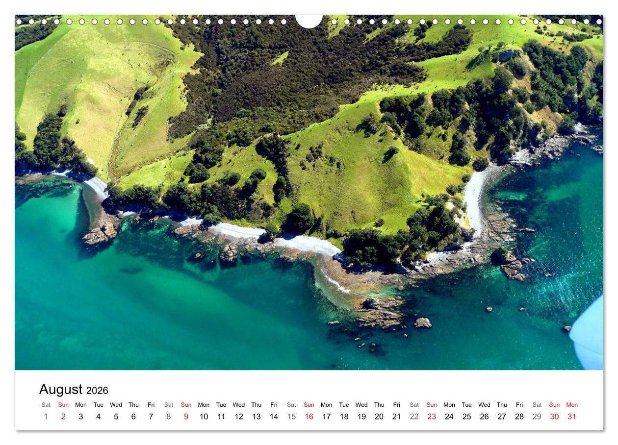 Beispielinhalt (Bild) New Zealand's Stunning Coastline (Wall Calendar 2026 DIN A3 landscape), CALVENDO 12 Month Wall Calendar