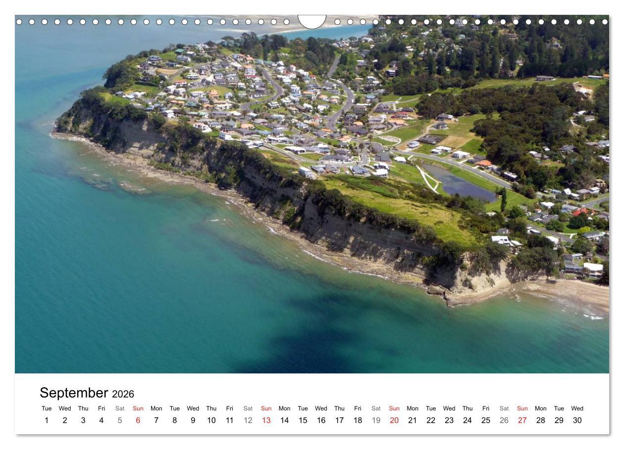 Beispielinhalt (Bild) New Zealand's Stunning Coastline (Wall Calendar 2026 DIN A3 landscape), CALVENDO 12 Month Wall Calendar