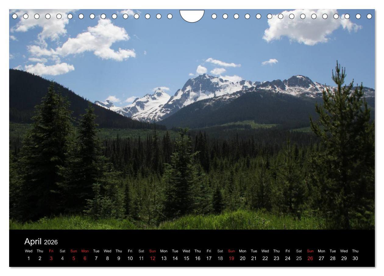 Beispielinhalt (Bild) From Pacific to the Mountains 2026 (Wall Calendar 2026 DIN A4 landscape), CALVENDO 12 Month Wall Calendar
