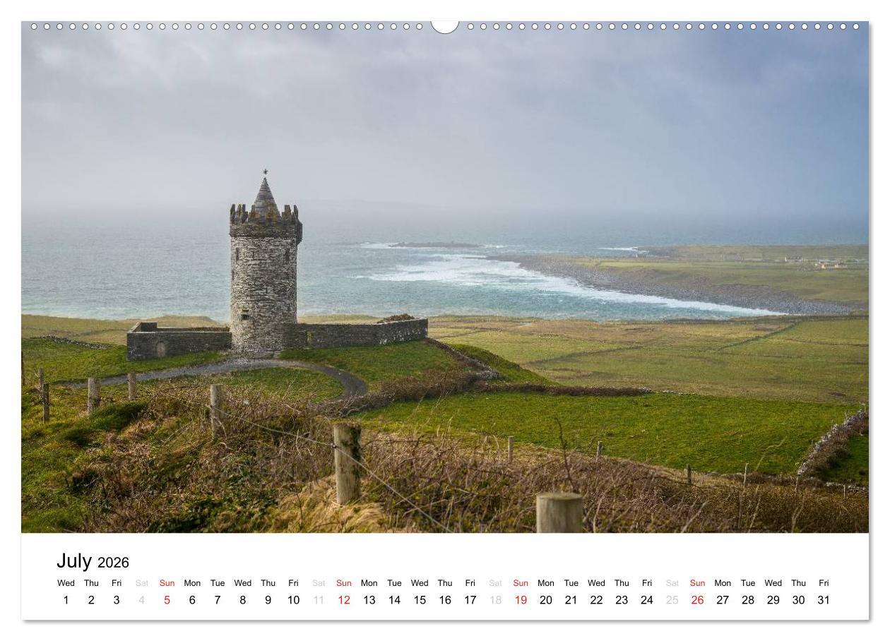 Beispielinhalt (Bild) Ireland. Wild Atlantic Views / UK-Version (High Quality Premium Wall Calendar 2026 DIN A2 landscape),CALVENDO 12 Month Wall Calendar