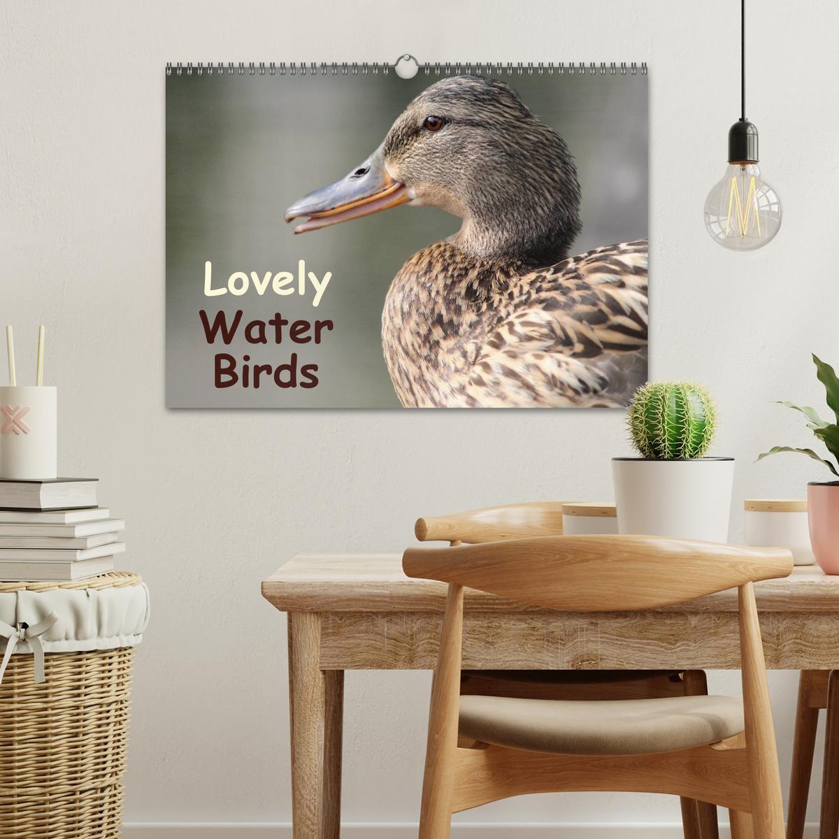 Beispielinhalt (Bild) Lovely Water Birds (Wall Calendar 2026 DIN A3 landscape), CALVENDO 12 Month Wall Calendar