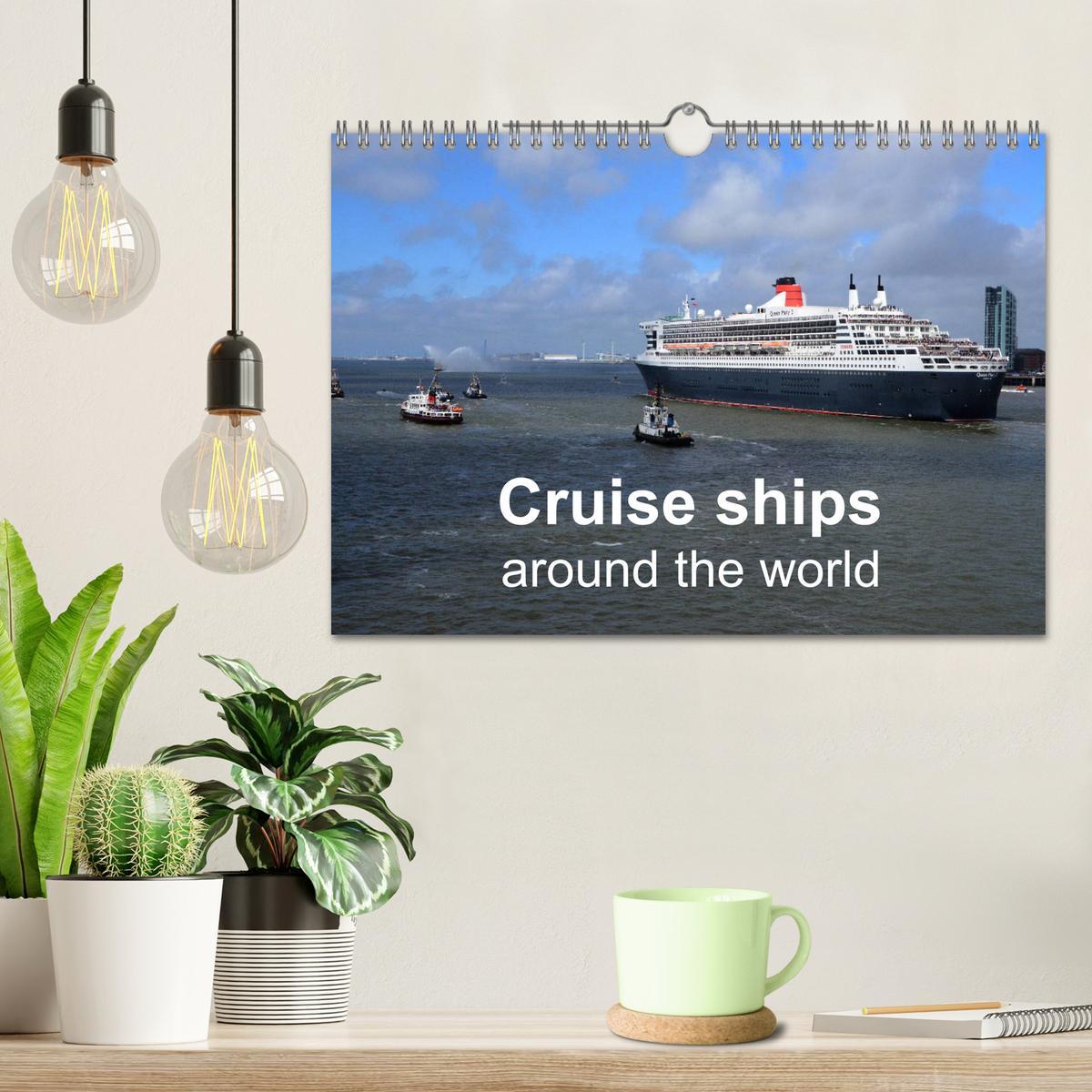 Beispielinhalt (Bild) Cruise ships around the world (Wall Calendar 2026 DIN A4 landscape), CALVENDO 12 Month Wall Calendar