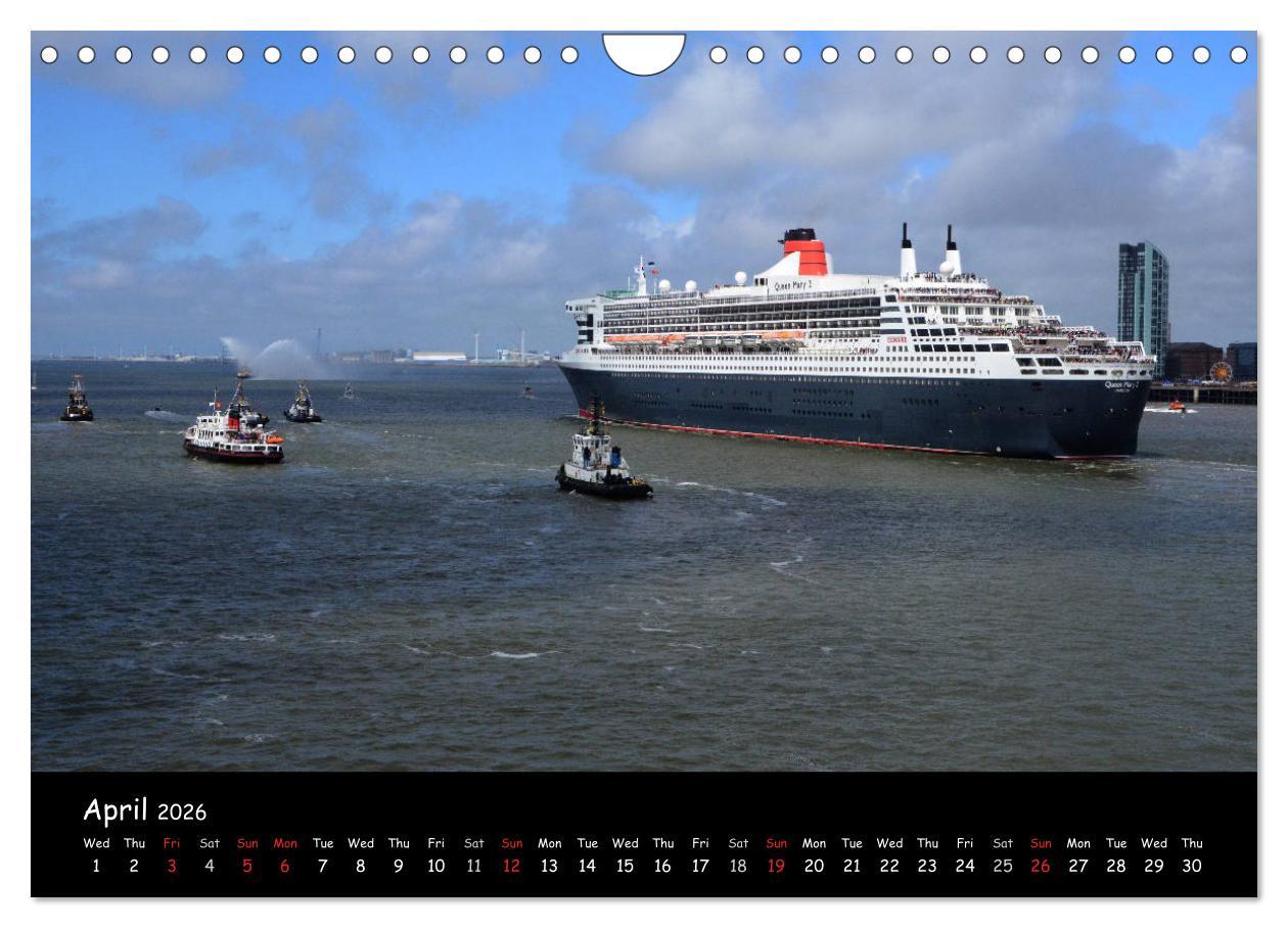 Beispielinhalt (Bild) Cruise ships around the world (Wall Calendar 2026 DIN A4 landscape), CALVENDO 12 Month Wall Calendar