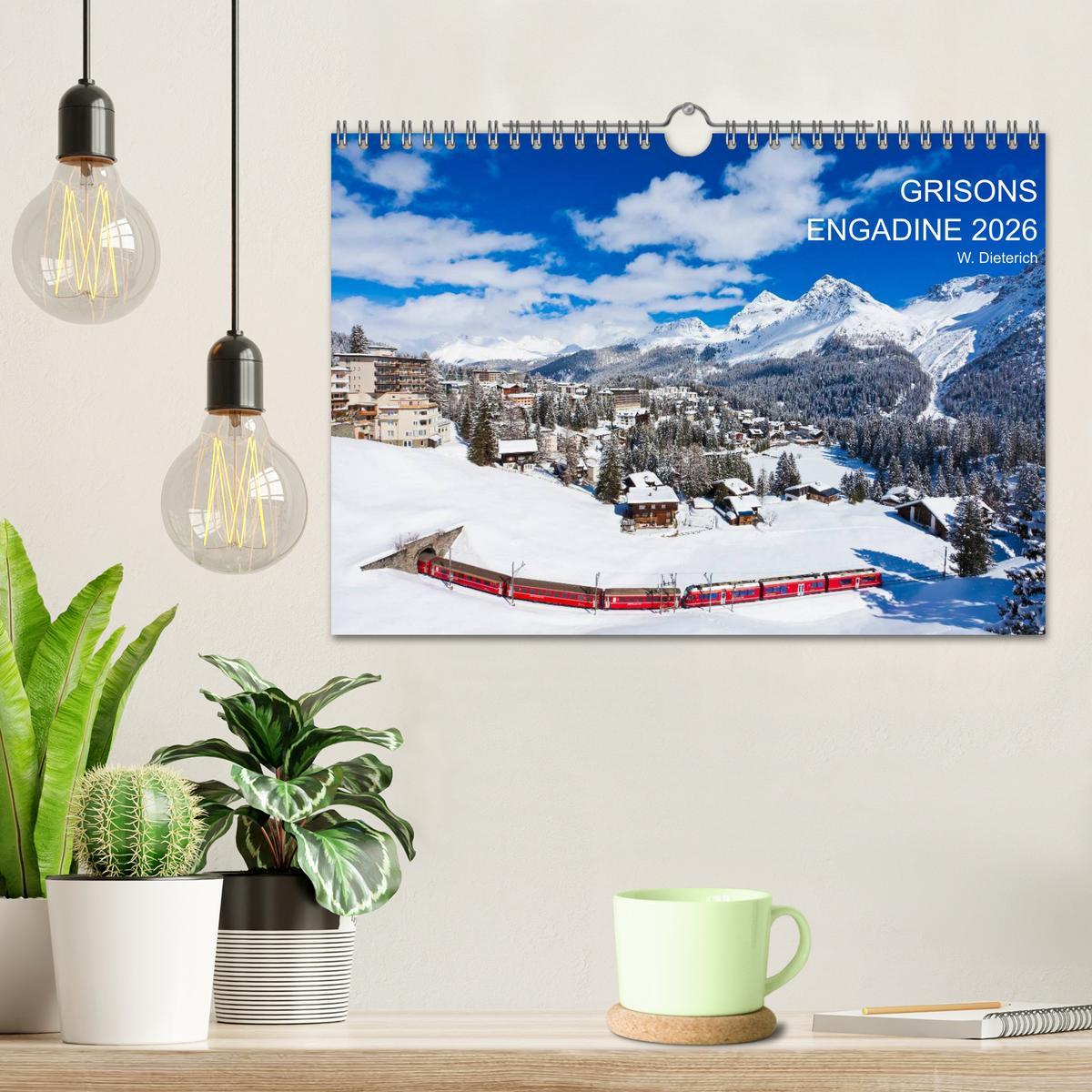 Beispielinhalt (Bild) Grisons Engadine 2026 / UK-Version (Wall Calendar 2026 DIN A4 landscape), CALVENDO 12 Month Wall Calendar