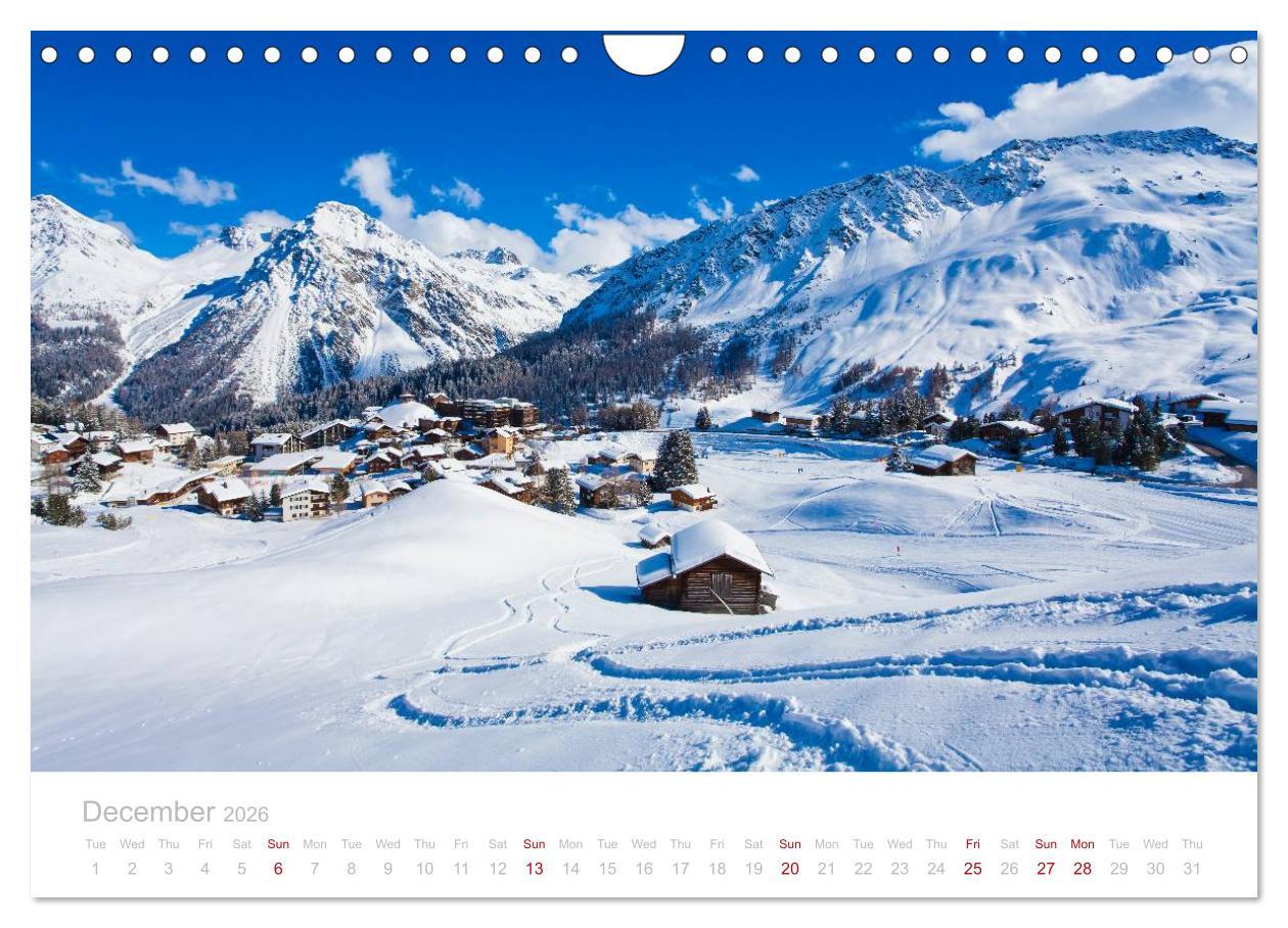 Beispielinhalt (Bild) Grisons Engadine 2026 / UK-Version (Wall Calendar 2026 DIN A4 landscape), CALVENDO 12 Month Wall Calendar