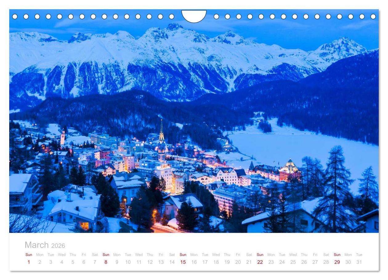 Beispielinhalt (Bild) Grisons Engadine 2026 / UK-Version (Wall Calendar 2026 DIN A4 landscape), CALVENDO 12 Month Wall Calendar