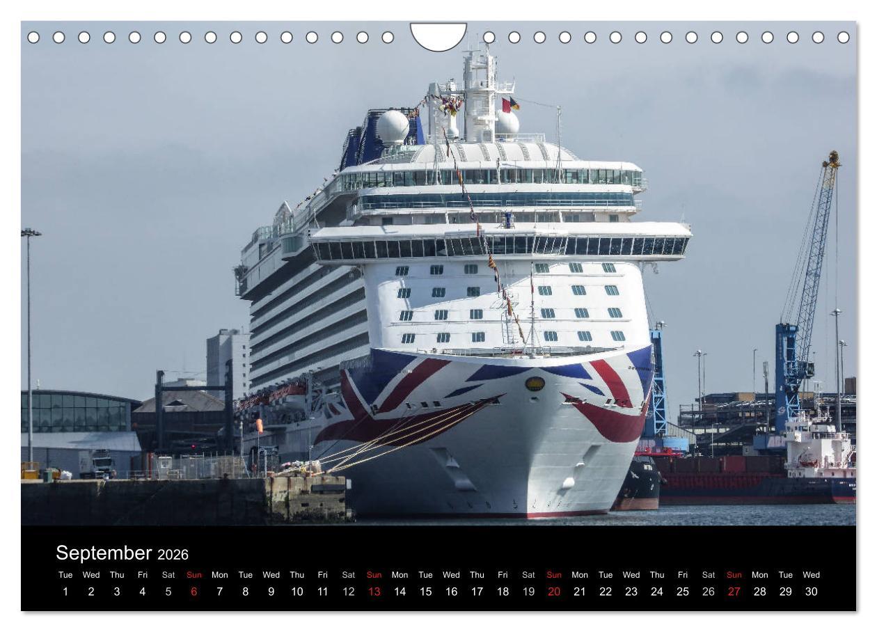 Beispielinhalt (Bild) Cruise Southampton (Wall Calendar 2026 DIN A4 landscape), CALVENDO 12 Month Wall Calendar