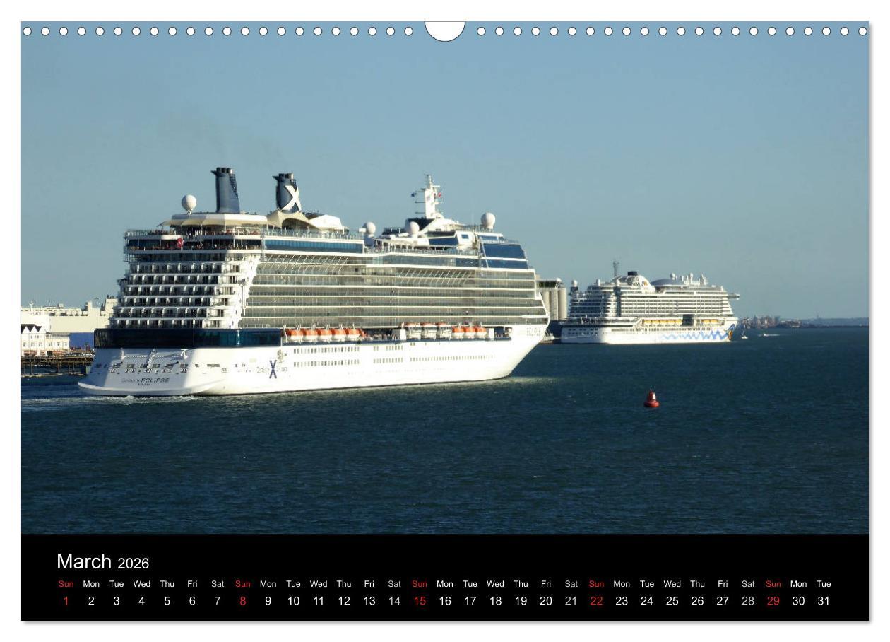 Beispielinhalt (Bild) Cruise Southampton (Wall Calendar 2026 DIN A3 landscape), CALVENDO 12 Month Wall Calendar
