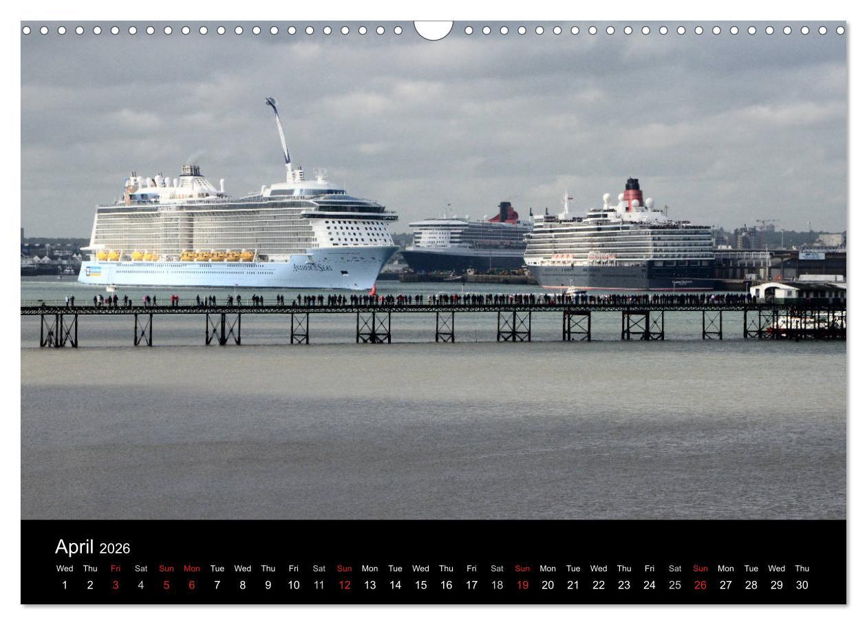 Beispielinhalt (Bild) Cruise Southampton (Wall Calendar 2026 DIN A3 landscape), CALVENDO 12 Month Wall Calendar