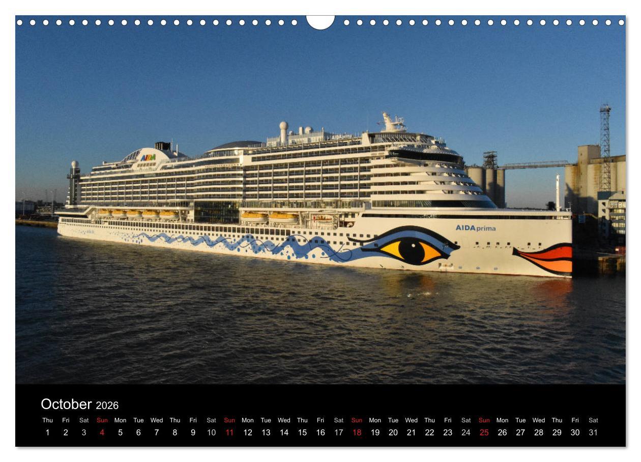 Beispielinhalt (Bild) Cruise Southampton (Wall Calendar 2026 DIN A3 landscape), CALVENDO 12 Month Wall Calendar