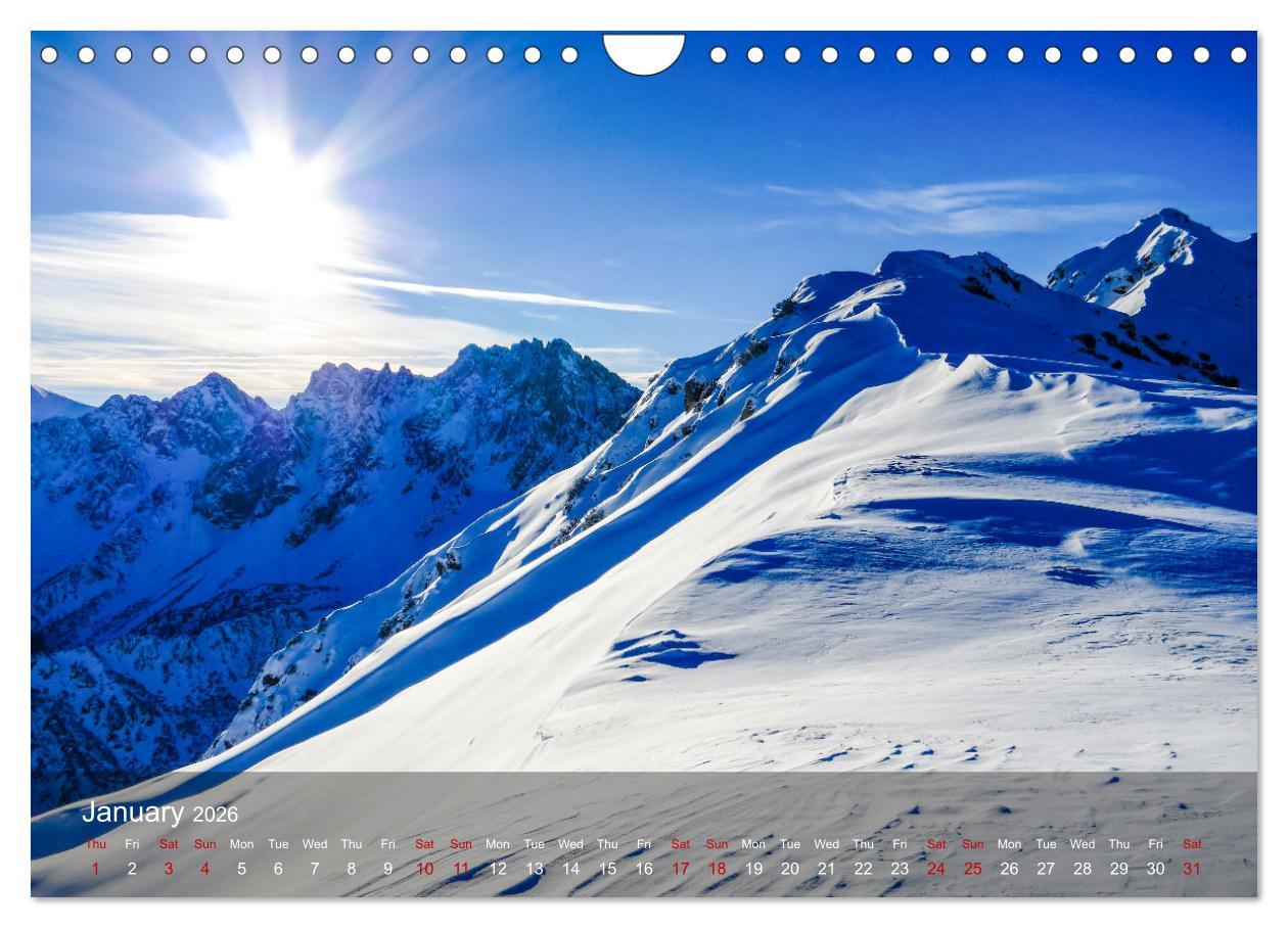 Beispielinhalt (Bild) German and Austrian Alps (Wall Calendar 2026 DIN A4 landscape), CALVENDO 12 Month Wall Calendar