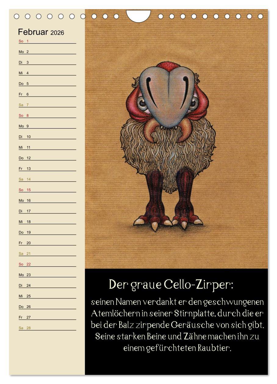 Beispielinhalt (Bild) Fabelhafte Wesen / Geburtstagskalender (Wandkalender 2026 DIN A4 hoch), CALVENDO Monatskalender