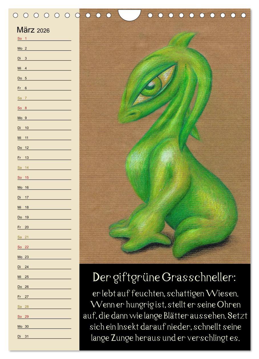 Beispielinhalt (Bild) Fabelhafte Wesen / Geburtstagskalender (Wandkalender 2026 DIN A4 hoch), CALVENDO Monatskalender