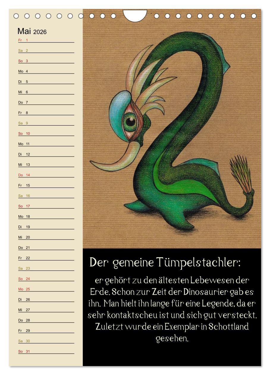 Beispielinhalt (Bild) Fabelhafte Wesen / Geburtstagskalender (Wandkalender 2026 DIN A4 hoch), CALVENDO Monatskalender