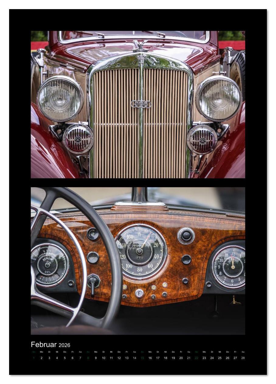 Beispielinhalt (Bild) Klassische Oldtimer (Wandkalender 2026 DIN A4 hoch), CALVENDO Monatskalender