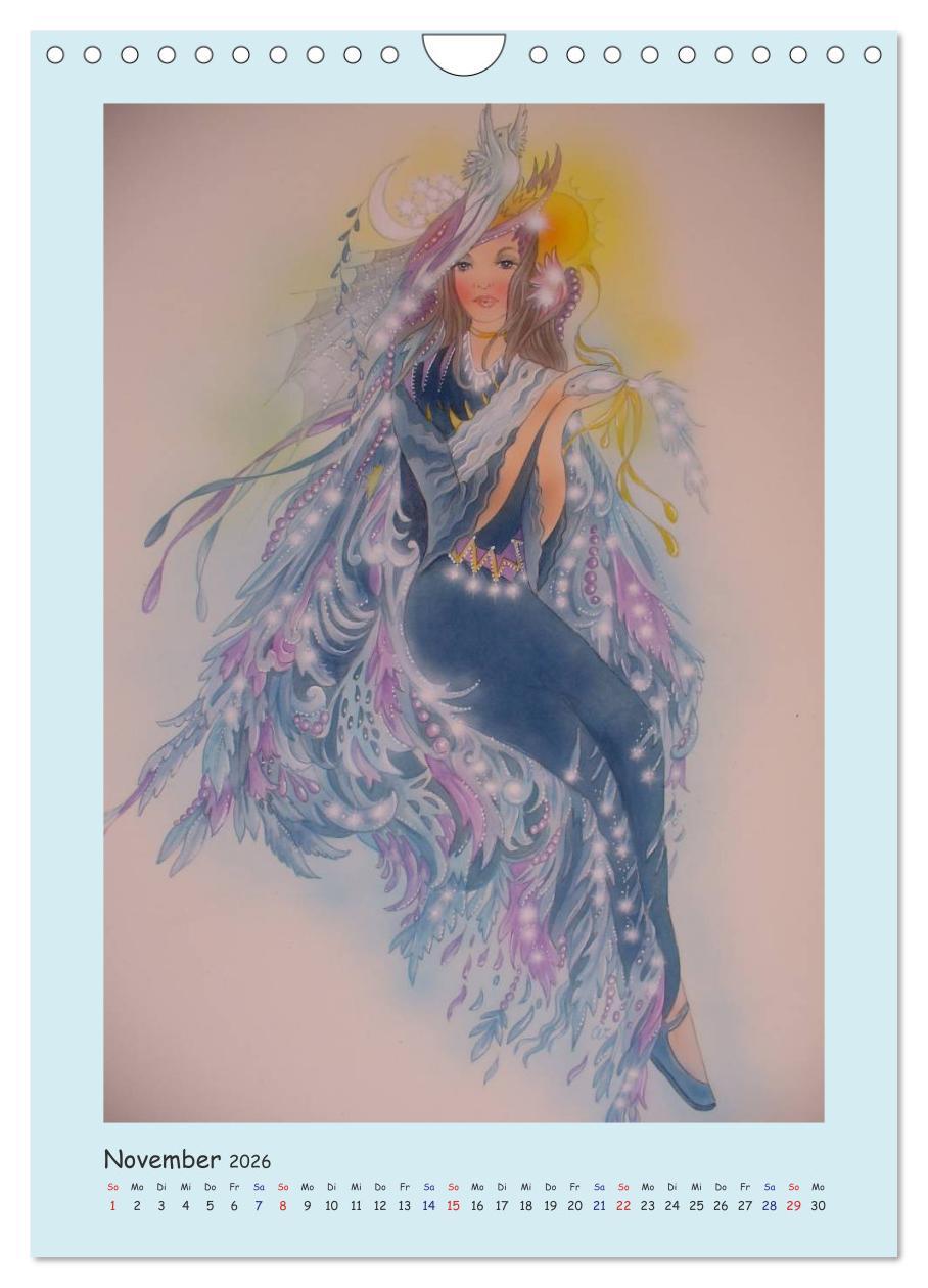 Beispielinhalt (Bild) Zauberhafte Feen (Wandkalender 2026 DIN A4 hoch), CALVENDO Monatskalender