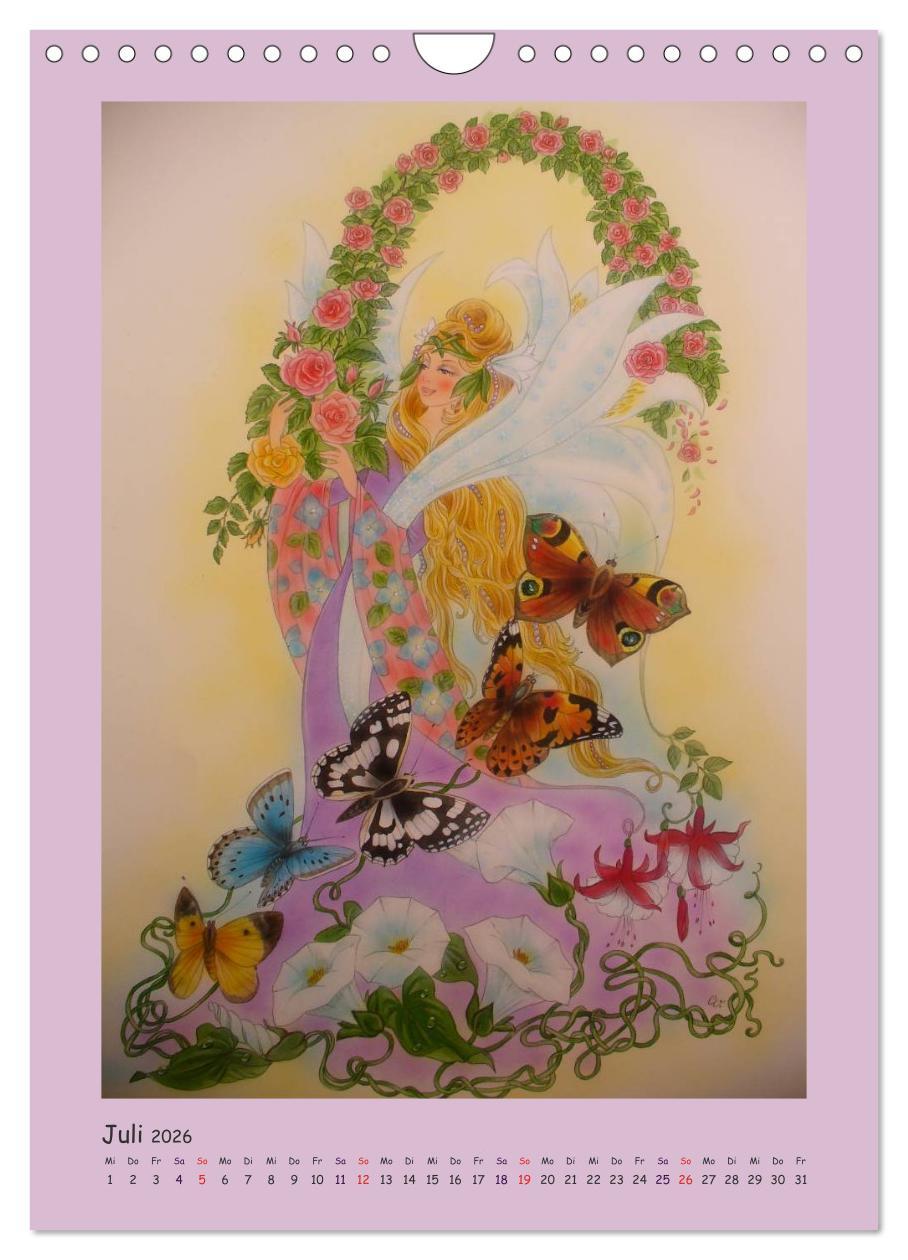 Beispielinhalt (Bild) Zauberhafte Feen (Wandkalender 2026 DIN A4 hoch), CALVENDO Monatskalender