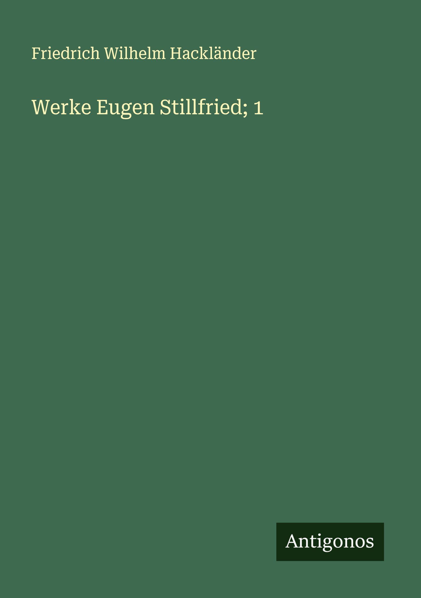 Vorderes Coverbild Werke Eugen Stillfried; 1