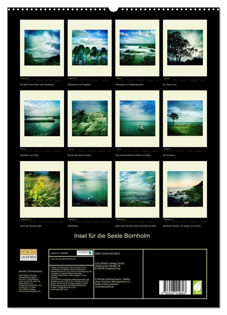Beispielinhalt (Bild) Insel für die Seele Bornholm (hochwertiger Premium Wandkalender 2026 DIN A2 hoch), Kunstdruck in Hochglanz