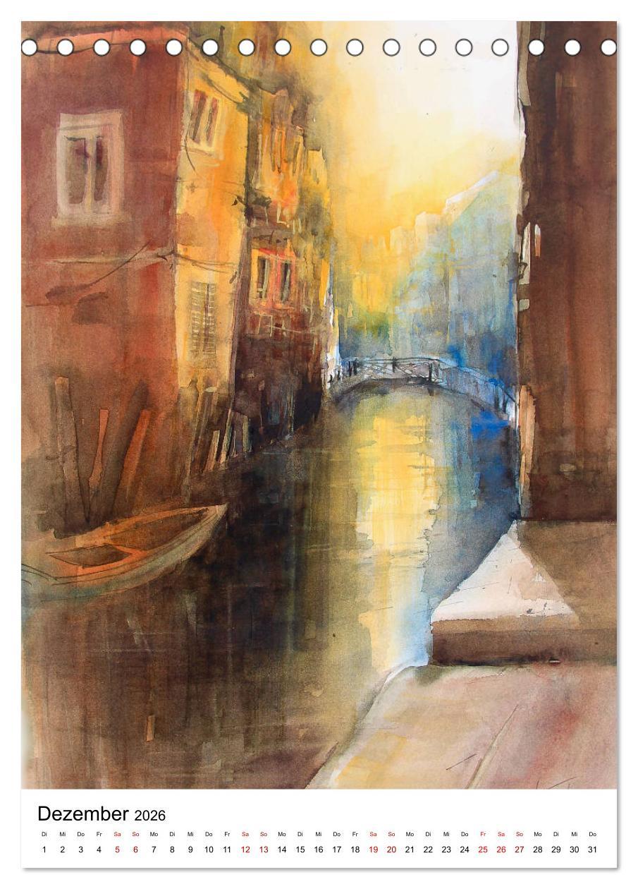 Beispielinhalt (Bild) Aquarelle in Hochform (Tischkalender 2026 DIN A5 hoch), CALVENDO Monatskalender