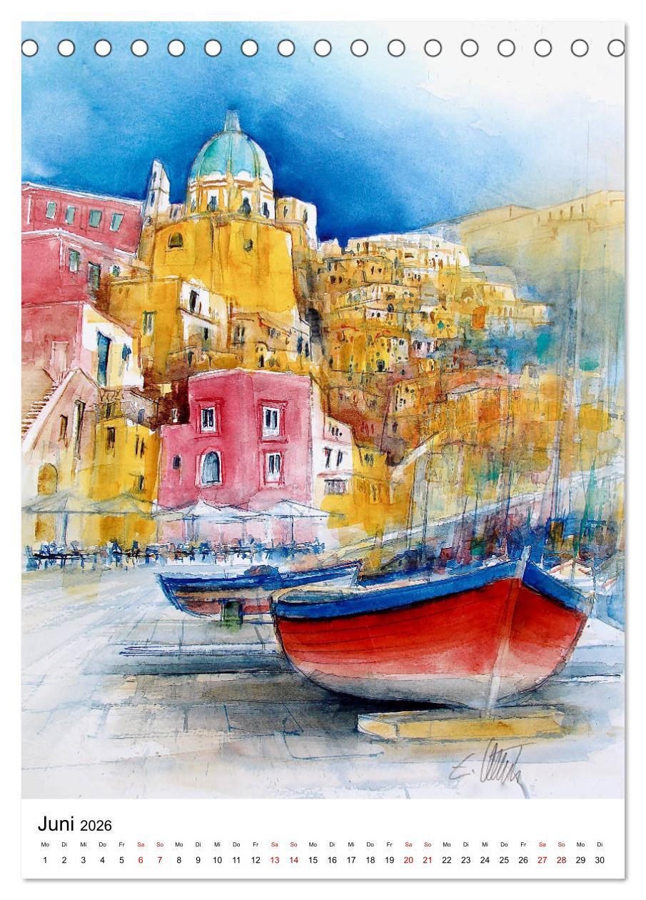 Beispielinhalt (Bild) Aquarelle in Hochform (Tischkalender 2026 DIN A5 hoch), CALVENDO Monatskalender