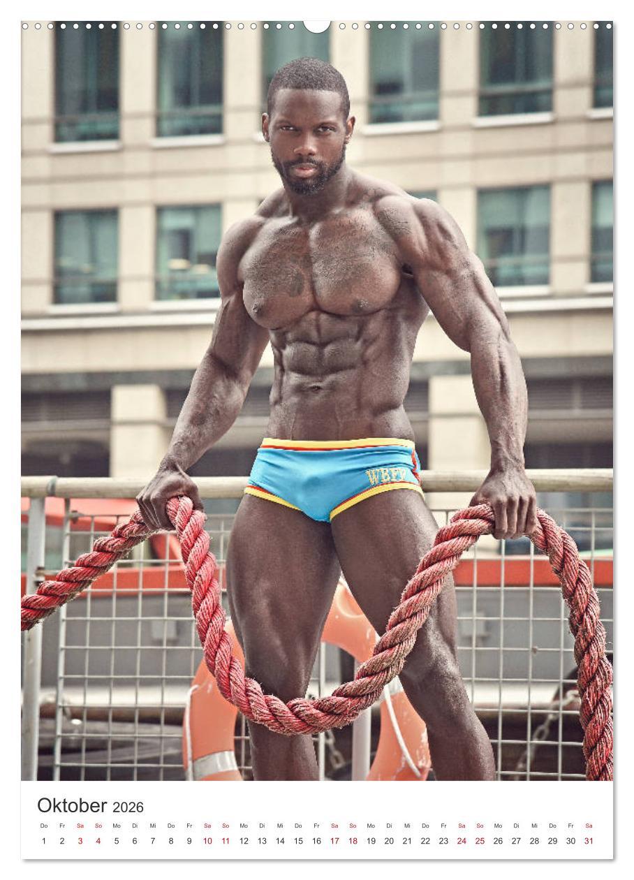 Beispielinhalt (Bild) Men's Physique (hochwertiger Premium Wandkalender 2026 DIN A2 hoch), Kunstdruck in Hochglanz