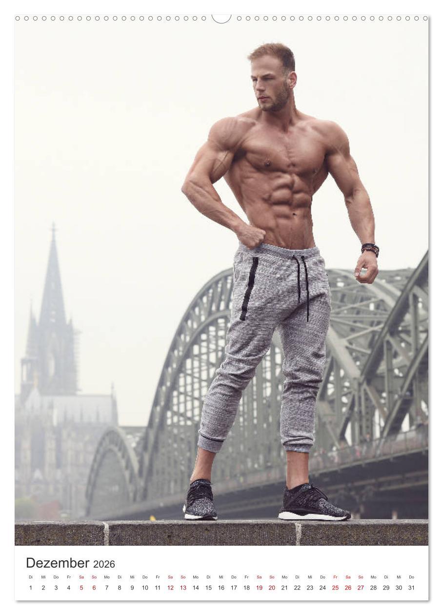 Beispielinhalt (Bild) Men's Physique (hochwertiger Premium Wandkalender 2026 DIN A2 hoch), Kunstdruck in Hochglanz