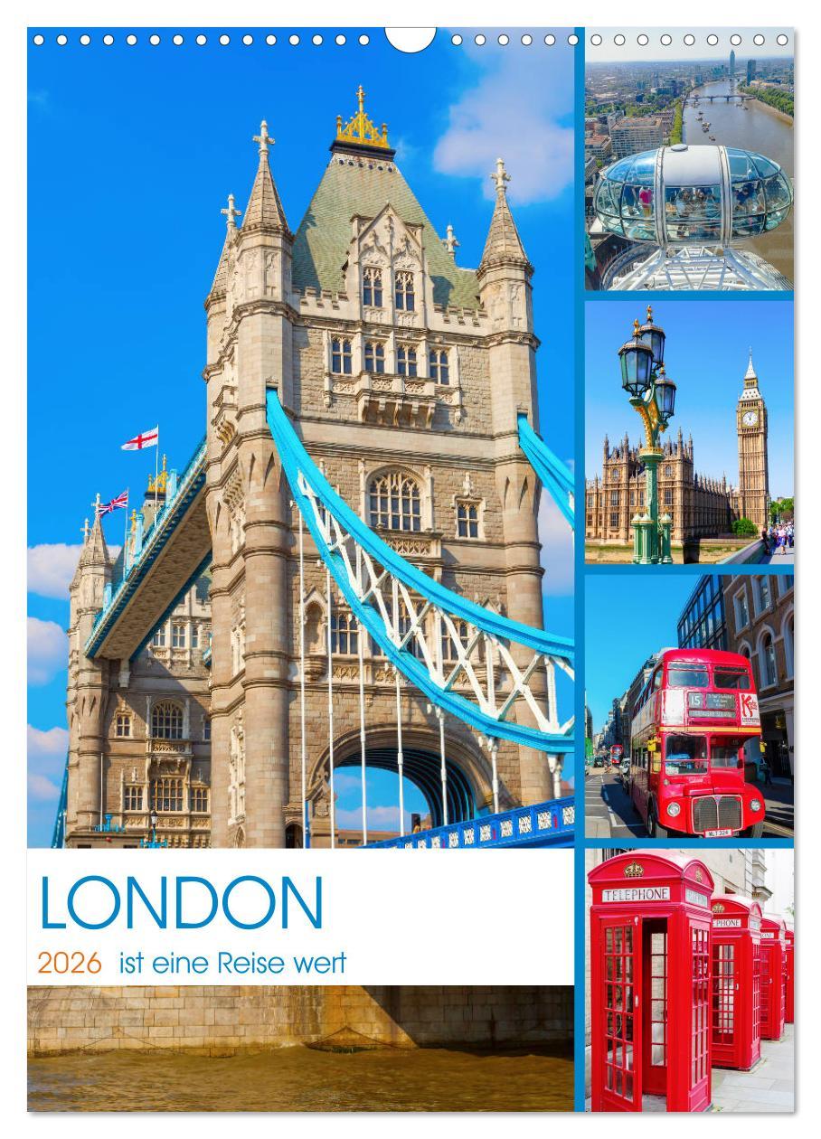 Vorderes Coverbild London ist eine Reise wert (Wandkalender 2026 DIN A3 hoch), CALVENDO Monatskalender