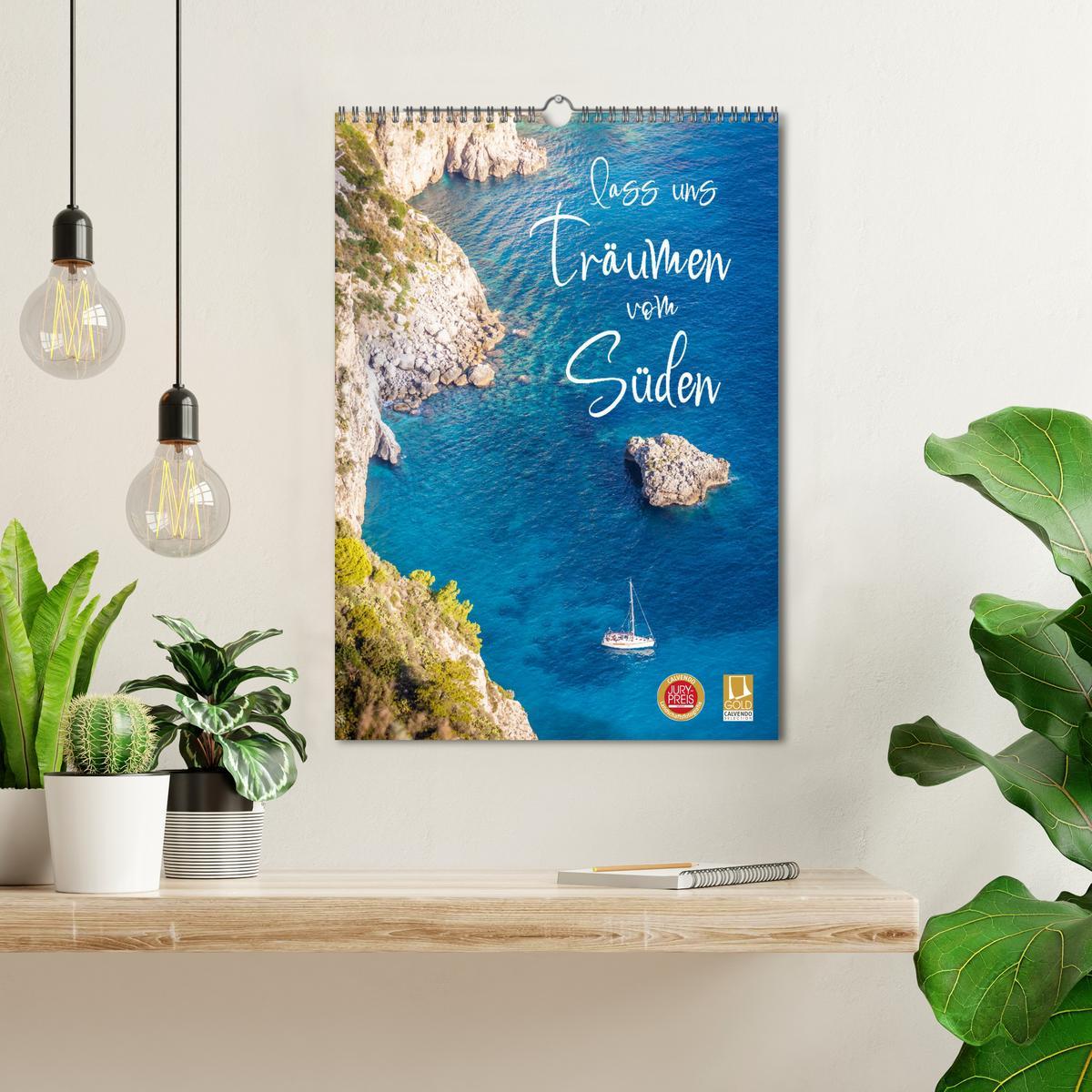 Beispielinhalt (Bild) Lass uns träumen vom Süden (Wandkalender 2026 DIN A3 hoch), CALVENDO Monatskalender