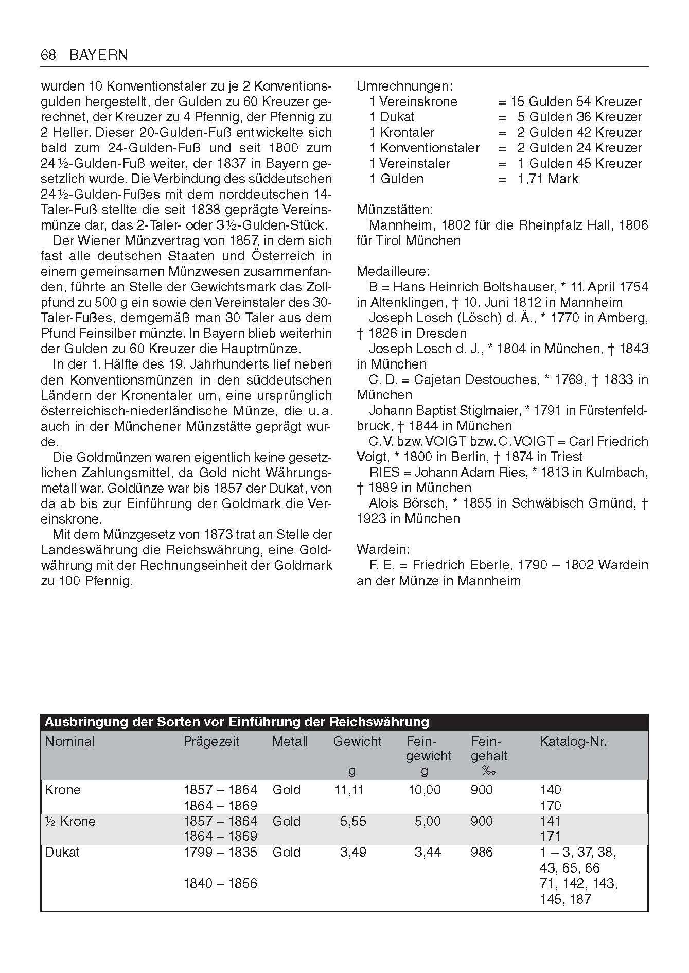 Beispielinhalt (Bild) Großer deutscher Münzkatalog