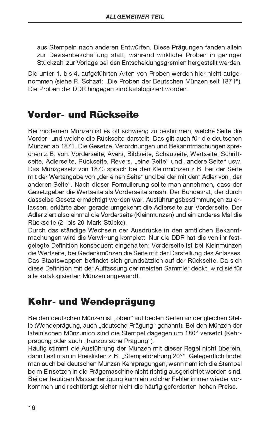 Beispielinhalt (Bild) Die deutschen Münzen seit 1871