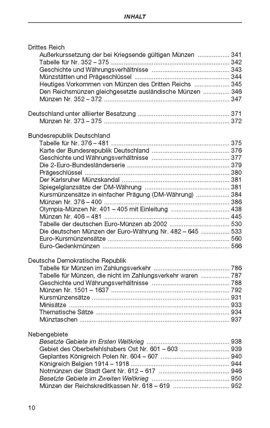 Beispielinhalt (Bild) Die deutschen Münzen seit 1871