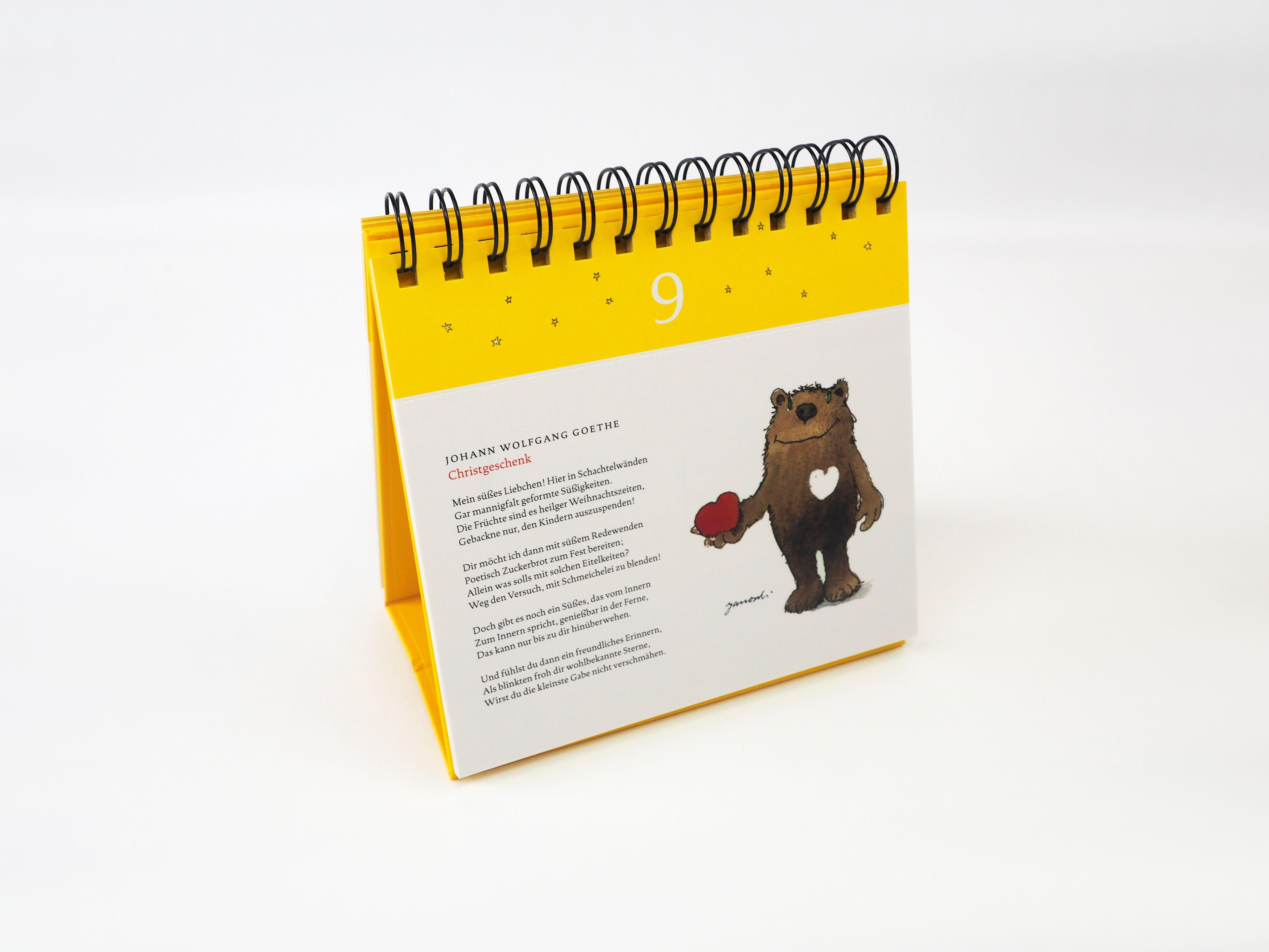 Beispielinhalt (Bild) Janoschs heiterer Adventskalender. 24 Postkarten für die Weihnachtszeit (Advents-Postkartenaufsteller)