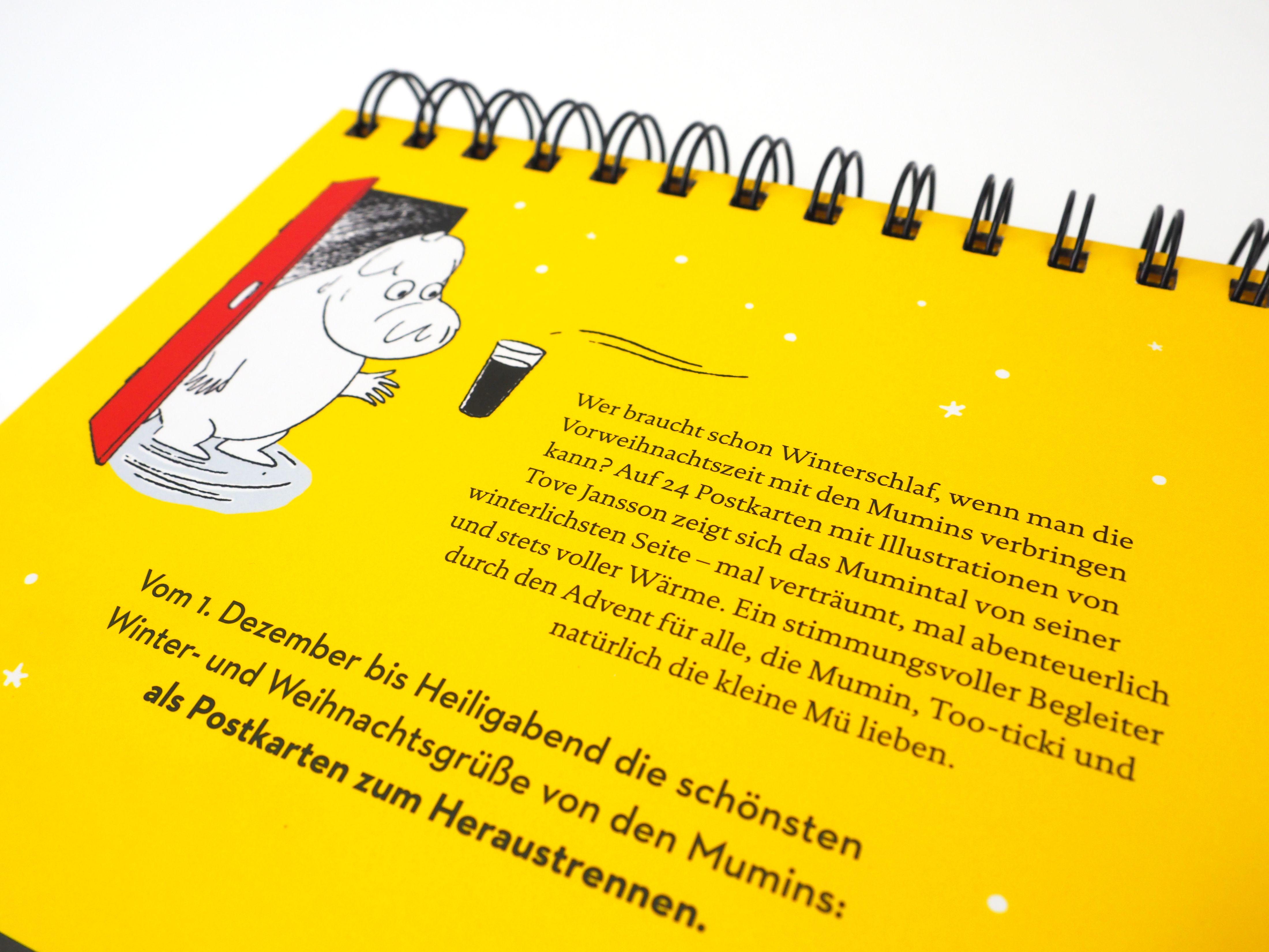 Beispielinhalt (Bild) Mumins Adventskalender. 24 Postkarten für die Weihnachtszeit (Advents-Postkartenaufsteller)