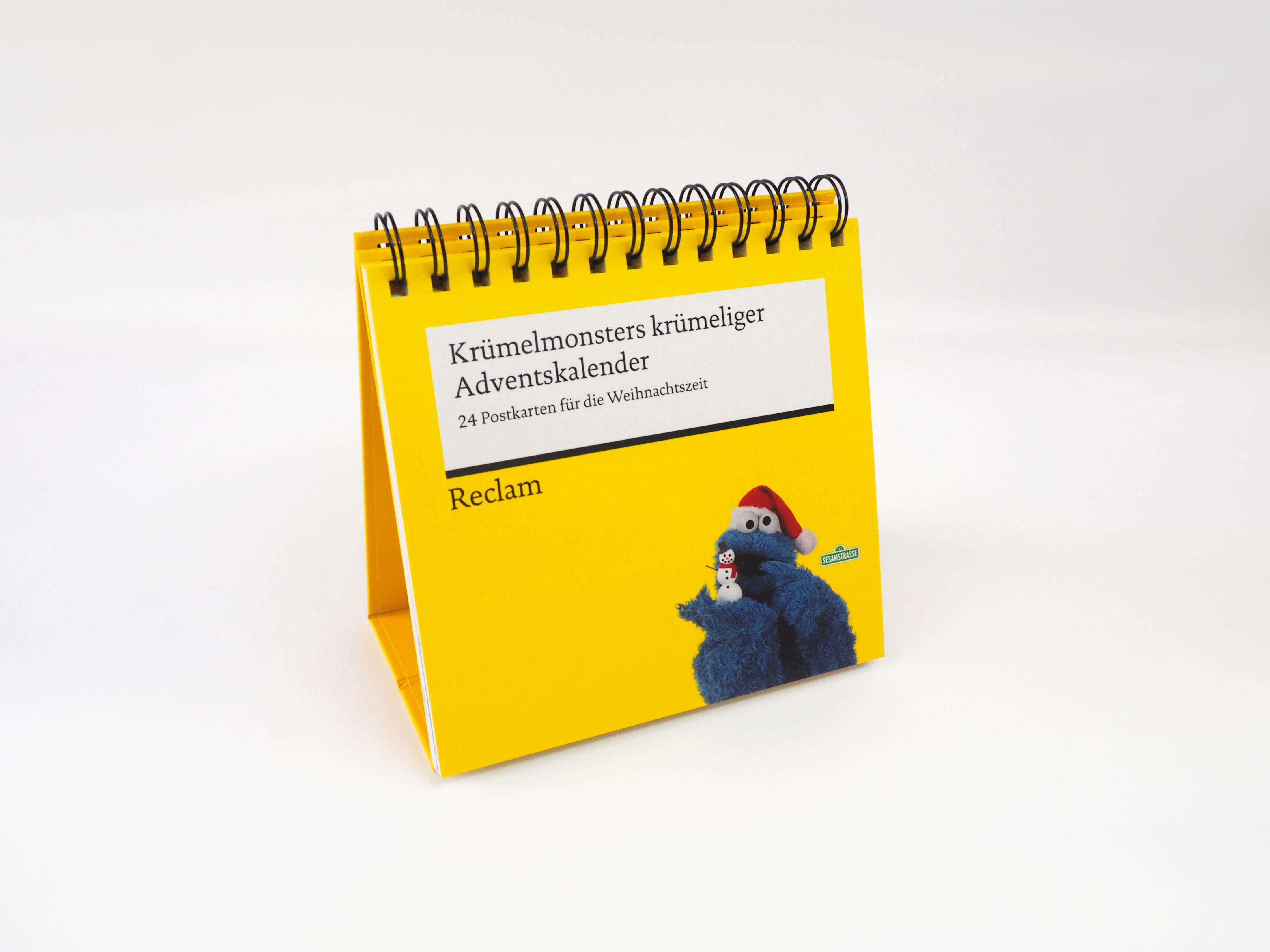 Beispielinhalt (Bild) Krümelmonsters krümeliger Adventskalender. 24 Postkarten für die Weihnachtszeit (Advents-Postkartenaufsteller)