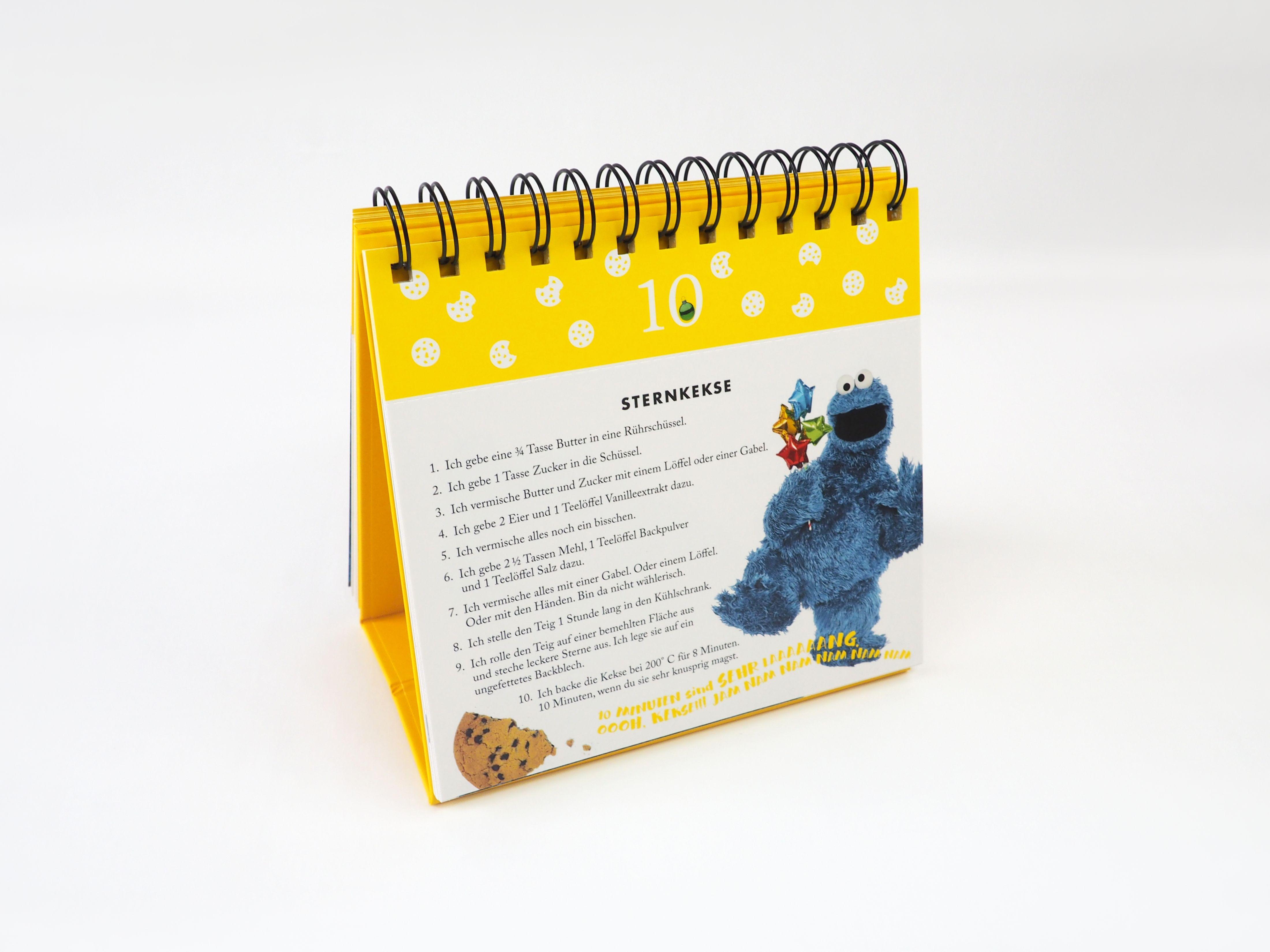 Beispielinhalt (Bild) Krümelmonsters krümeliger Adventskalender. 24 Postkarten für die Weihnachtszeit (Advents-Postkartenaufsteller)