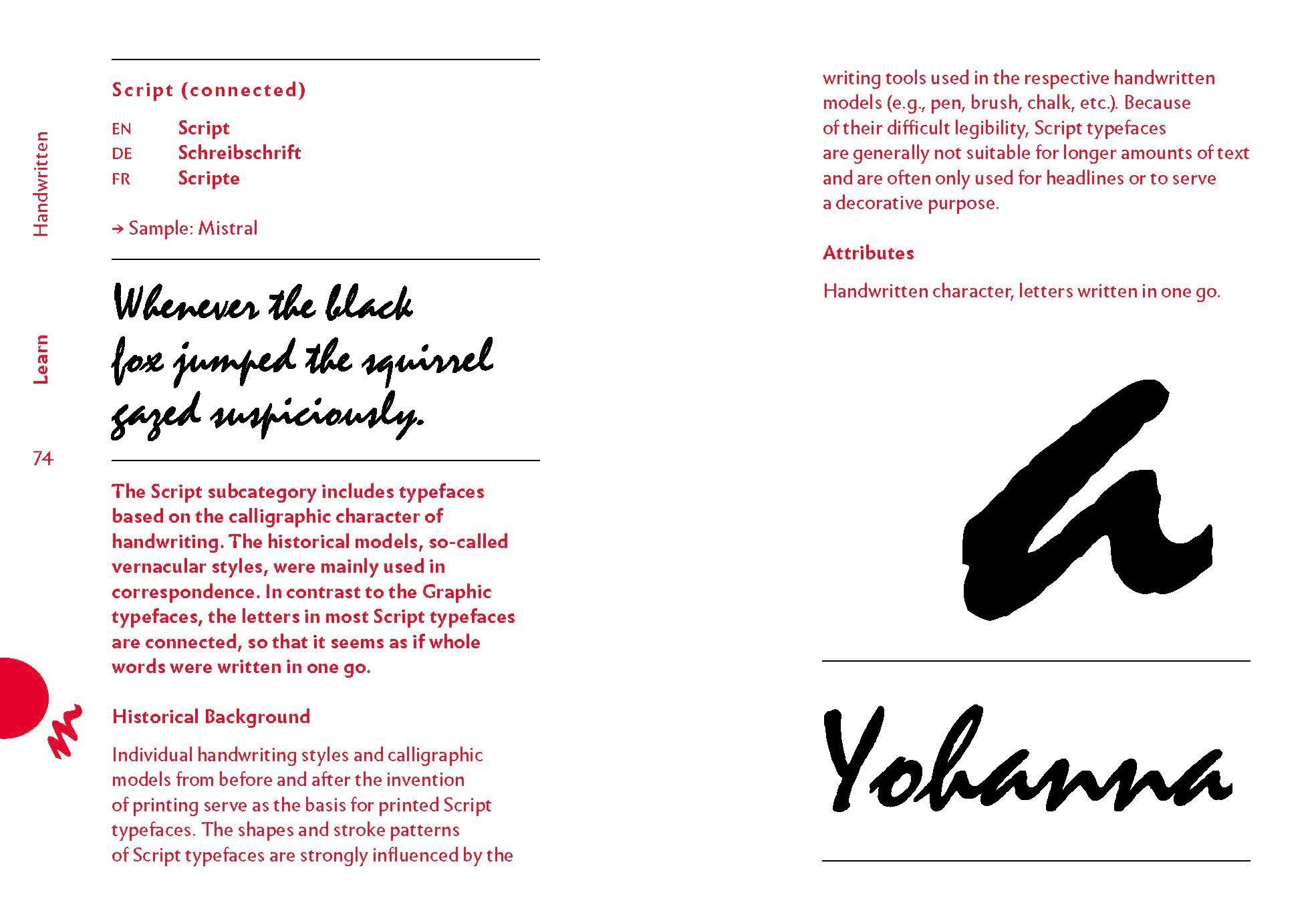 Beispielinhalt (Bild) The quick classification guide for typography