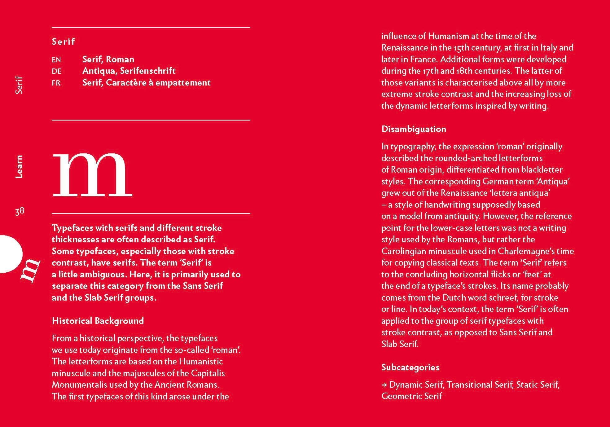 Beispielinhalt (Bild) The quick classification guide for typography