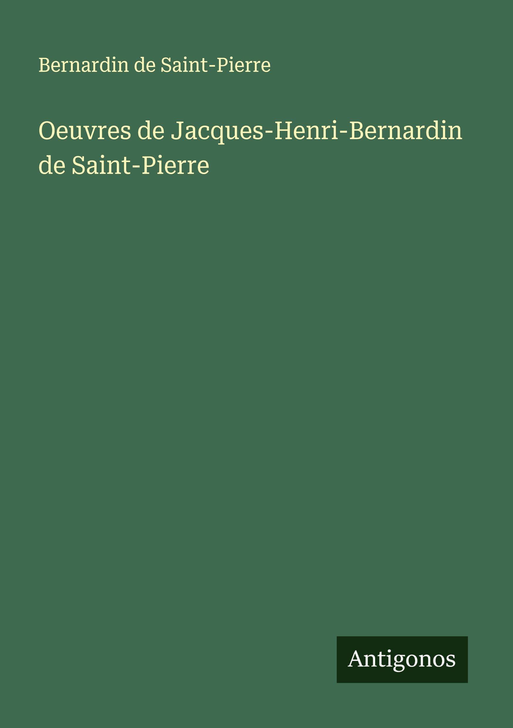 Vorderes Coverbild Oeuvres de Jacques-Henri-Bernardin de Saint-Pierre