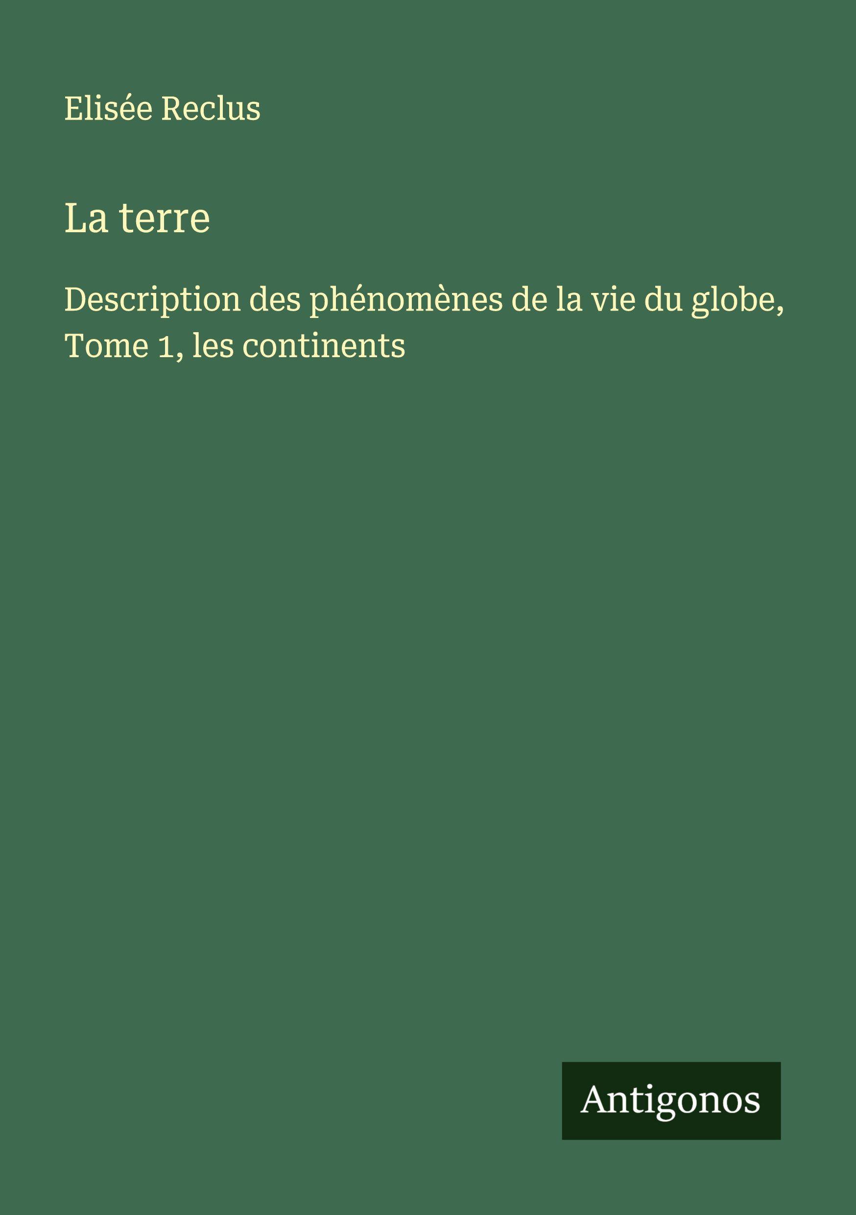 Vorderes Coverbild La terre