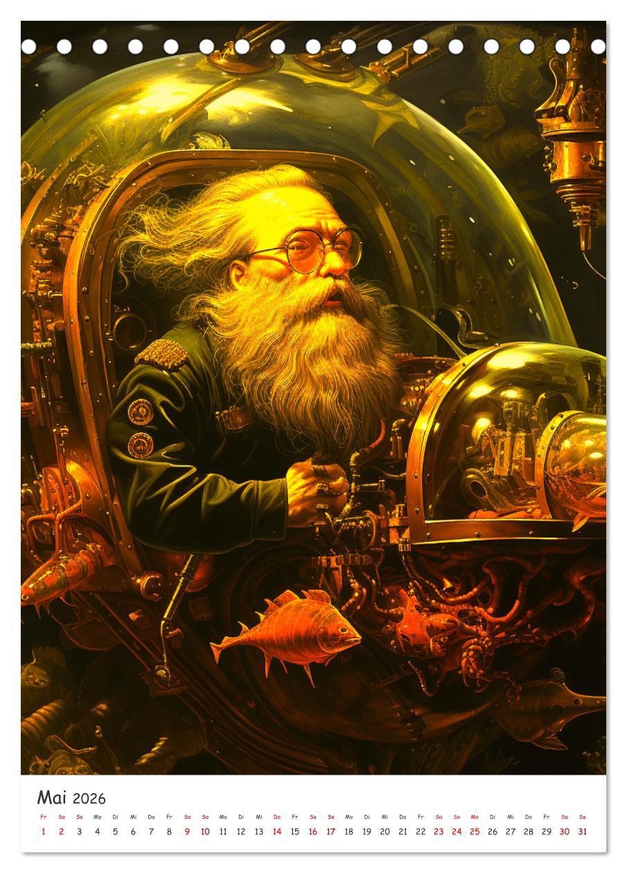Beispielinhalt (Bild) Voll unter Dampf: Steampunker (Tischkalender 2026 DIN A5 hoch), CALVENDO Monatskalender