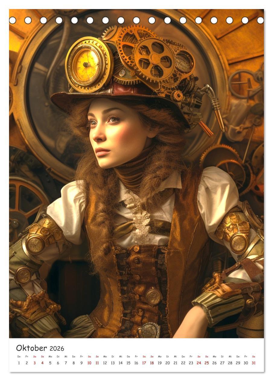 Beispielinhalt (Bild) Voll unter Dampf: Steampunker (Tischkalender 2026 DIN A5 hoch), CALVENDO Monatskalender