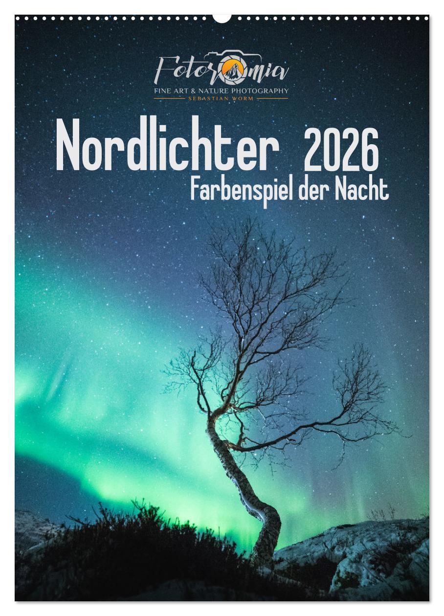 Vorderes Coverbild Nordlichter - Farbenspiel der Nacht (Wandkalender 2026 DIN A2 hoch), CALVENDO Monatskalender