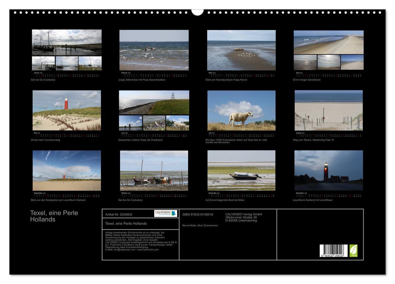 Beispielinhalt (Bild) Texel, eine Perle Hollands (Wandkalender 2026 DIN A2 quer), CALVENDO Monatskalender