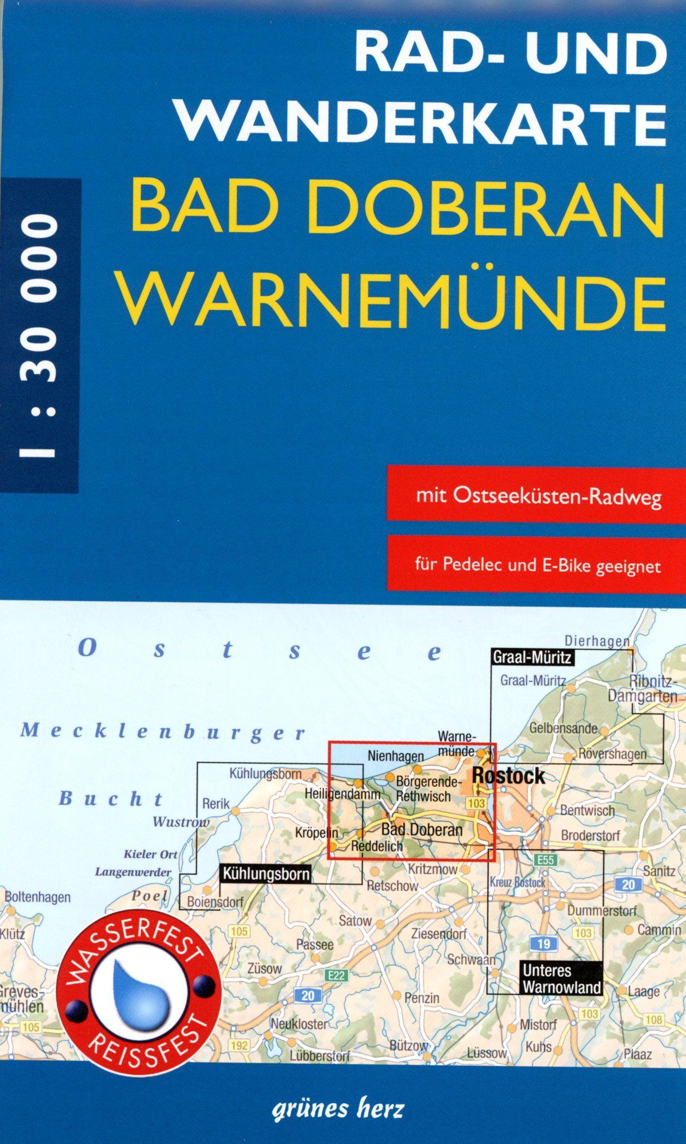 Vorderes Coverbild Rad- und Wanderkarte Bad Doberan, Warnemünde